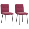Chaises à manger lot de 2 Rouge bordeaux Velours 