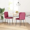 Chaises à manger lot de 2 Rouge bordeaux Velours 