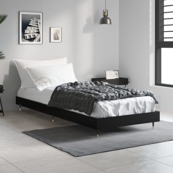 Cadre de lit sans matelas noir 75x190 cm bois ingénierie 