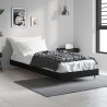 Cadre de lit sans matelas noir 75x190 cm bois ingénierie 