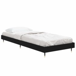 Cadre de lit sans matelas noir 75x190 cm bois ingénierie 