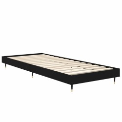 Cadre de lit sans matelas noir 75x190 cm bois ingénierie 