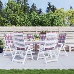 Coussins de chaise à dossier haut lot de 6 carreaux rouge 
