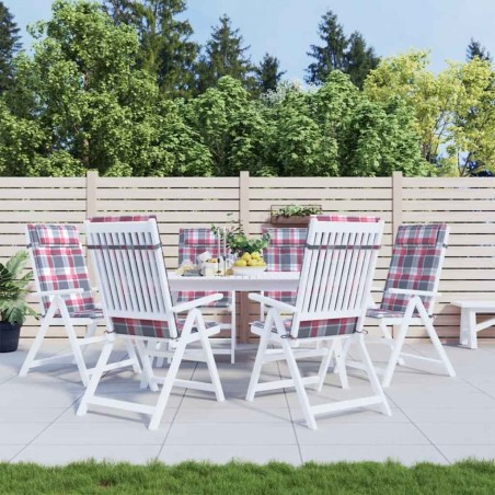 Coussins de chaise à dossier haut lot de 6 carreaux rouge 