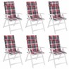 Coussins de chaise à dossier haut lot de 6 carreaux rouge 