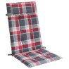 Coussins de chaise à dossier haut lot de 6 carreaux rouge 
