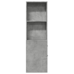 Armoire de salle de bain étroite avec roulettes gris béton 