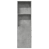 Armoire de salle de bain étroite avec roulettes gris béton 