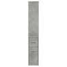 Armoire de salle de bain étroite avec roulettes gris béton 