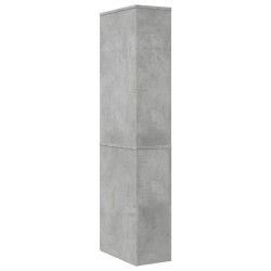 Armoire de salle de bain étroite avec roulettes gris béton 
