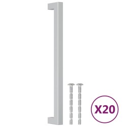 Poignées d'armoire 20 pcs argenté 224 mm acier inoxydable 