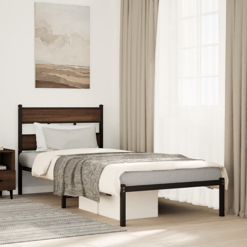 Cadre de lit sans matelas avec tête de lit 100x190 cm 
