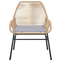 Ensemble à manger jardin coussins 5pcs marron poly rotin verre 