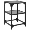 Table basse avec dessus en verre noir 30x30x45 cm acier 