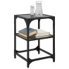 Table basse avec dessus en verre noir 30x30x45 cm acier 
