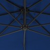 Parasol de jardin en porte-à-faux avec mât en acier azuré 