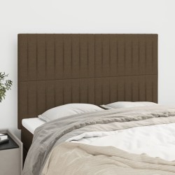 Têtes de lit 4 pcs Marron foncé 72x5x78/88 cm Tissu 