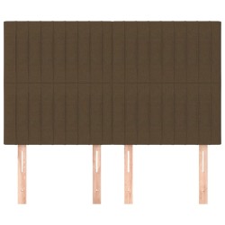 Têtes de lit 4 pcs Marron foncé 72x5x78/88 cm Tissu 