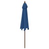 Parasol de jardin avec mât en bois bleu azuré 299x240 cm 