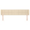 Tête de lit avec oreilles Crème 203x23x78/88 cm Tissu 