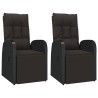 Ensemble de salon de jardin 3 pcs noir poly rotin et acier 