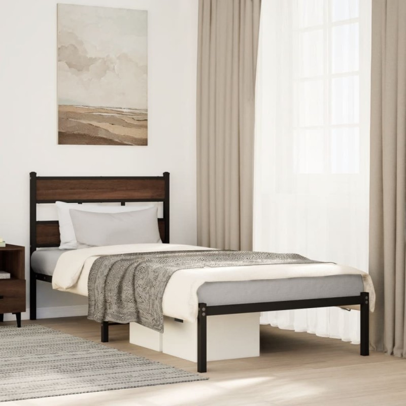 Cadre de lit sans matelas avec tête de lit 107x203 cm 