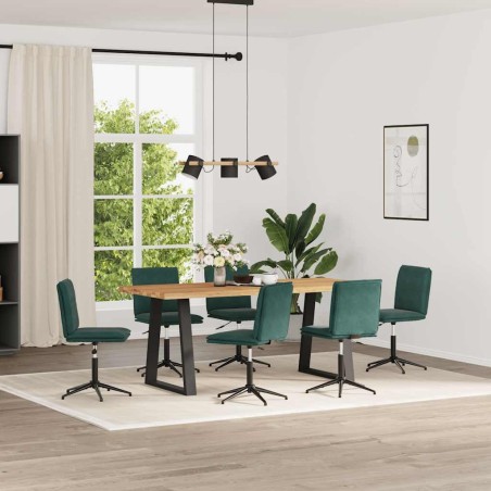 Chaises à manger lot de 6 vert foncé velours 