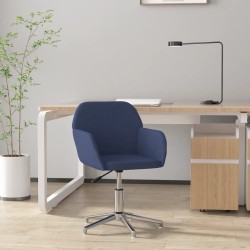 Chaise pivotante de bureau Bleu Tissu 