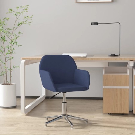Chaise pivotante de bureau Bleu Tissu 