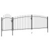 Portail de clôture de jardin avec dessus en lance 5x2 m Noir 