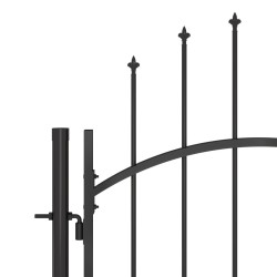 Portail de clôture de jardin avec dessus en lance 5x2 m Noir 