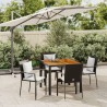 Ensemble à manger de jardin coussins 5pcs Noir Résine tressée 