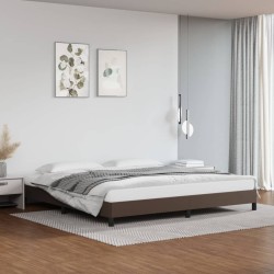 Cadre de lit sans matelas marron 200x200 cm similicuir 