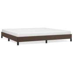 Cadre de lit sans matelas marron 200x200 cm similicuir 