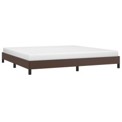 Cadre de lit sans matelas marron 200x200 cm similicuir 