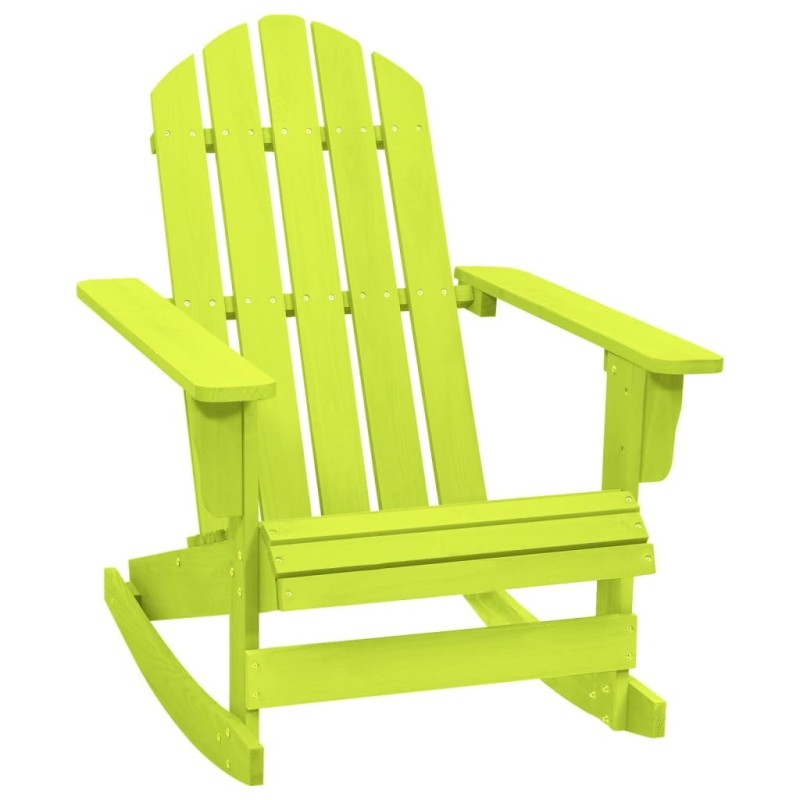 Chaise à bascule de jardin Adirondack bois de sapin massif vert Chaise à bascule de jardin Adirondack bois de sapin massif vert