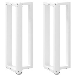 Pieds de table console en T, 2 pièces, blanc, 38 x 25 x (72-73) cm, acier 