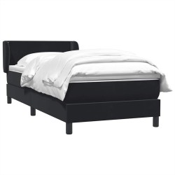 Sommier à lattes de lit avec matelas noir 100x210 cm velours 