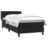 Sommier à lattes de lit avec matelas noir 100x210 cm velours 