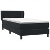 Sommier à lattes de lit avec matelas noir 100x210 cm velours 