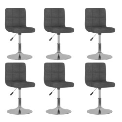 Chaises pivotantes à manger lot de 6 Gris foncé Tissu 