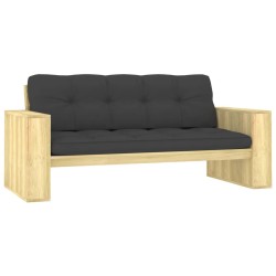 Banc de jardin avec coussins anthracite 179 cm Pin imprégné 