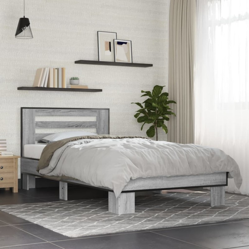 Cadre de lit sans matelas sonoma gris 90x200 cm 