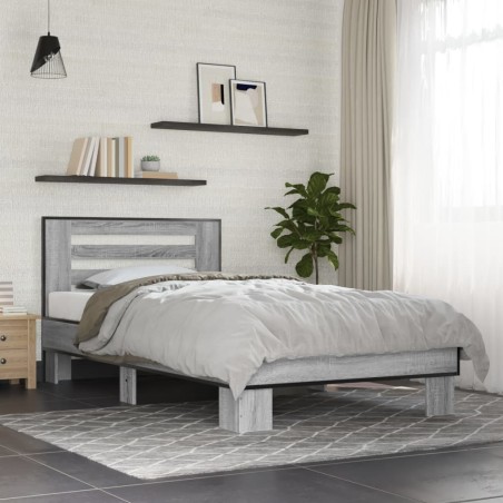 Cadre de lit sans matelas sonoma gris 90x200 cm 