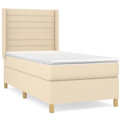 Sommier à lattes de lit avec matelas Crème 80x200 cm Tissu 