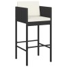 Ensemble de bar de jardin 5 pcs avec coussins noir poly rotin 