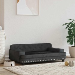 Lit pour chien noir 90x53x30 cm velours 