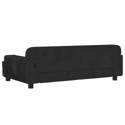 Lit pour chien noir 90x53x30 cm velours 