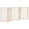 Barrière pour chiens avec porte 6 panneaux bois de sapin massif 