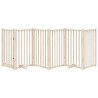 Barrière pour chiens avec porte 6 panneaux bois de sapin massif 